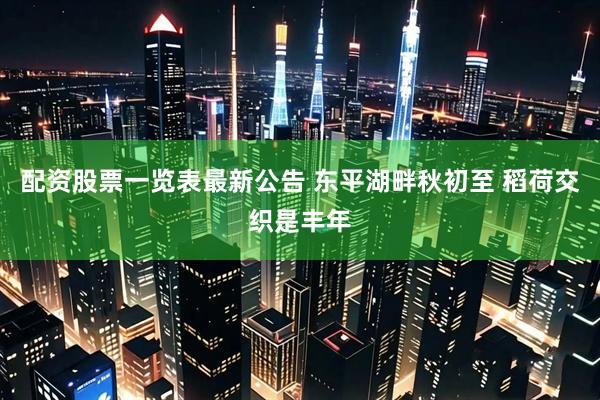 配资股票一览表最新公告 东平湖畔秋初至 稻荷交织是丰年
